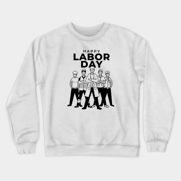 Happy Labor Day Illustration Crewneck Sweatshirt by mirailecs